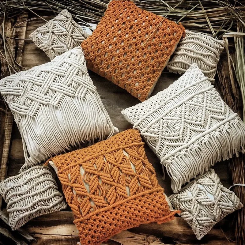 Customized Retro Cotton rame Pillow Home Sofa Cushion Cover Customized Retro Cotton rame Pillow Home Sofa Cushion Cover 2