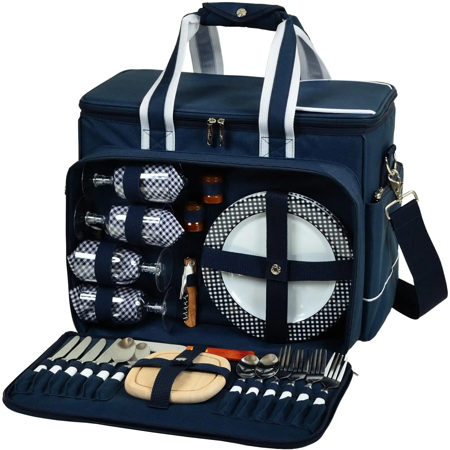 Outdoor Family Camping Colllapsible Lunch Bag Insulated Picnic Cooler With Service For 4