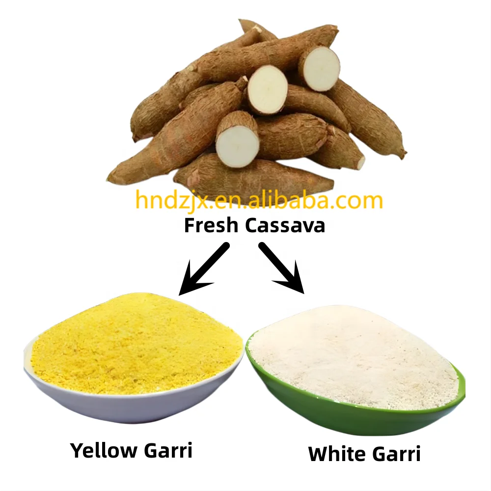 DZJX Cassava Gari Making Machine Garri Processing Production Line Garry Tapioca Garium Sulphate Farofa Poi Making Equipment