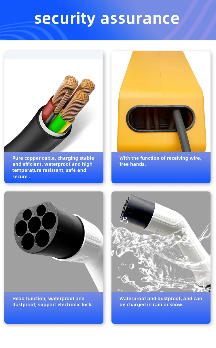 Iec62196 Ev Charging Cable Reel Retractable Charger Cable Type 2 16a To