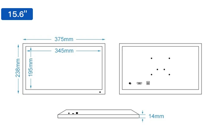 Factory 12.5 Inch Industrial Monitor IPS Full HD Aluminum LCD Display 1920*1080 LED Industrial Screen
