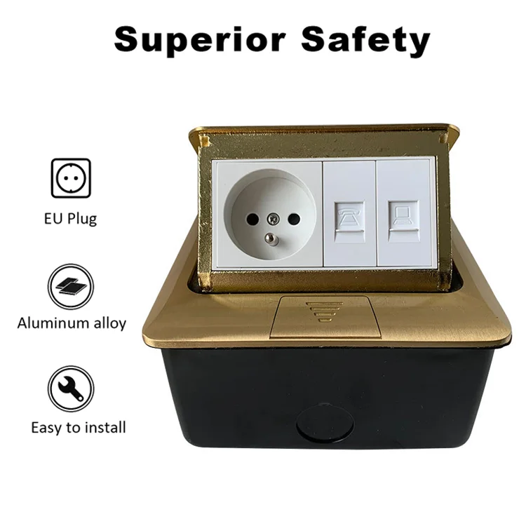 VNX 16A Electrical Power Floor Socket EU Standard Electrical Outlet With Data Socket