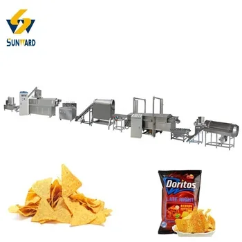 Automatic Wheat Flour Fried Snacks Production Line Bugles/Doritos/Tortila Chips Making Machine