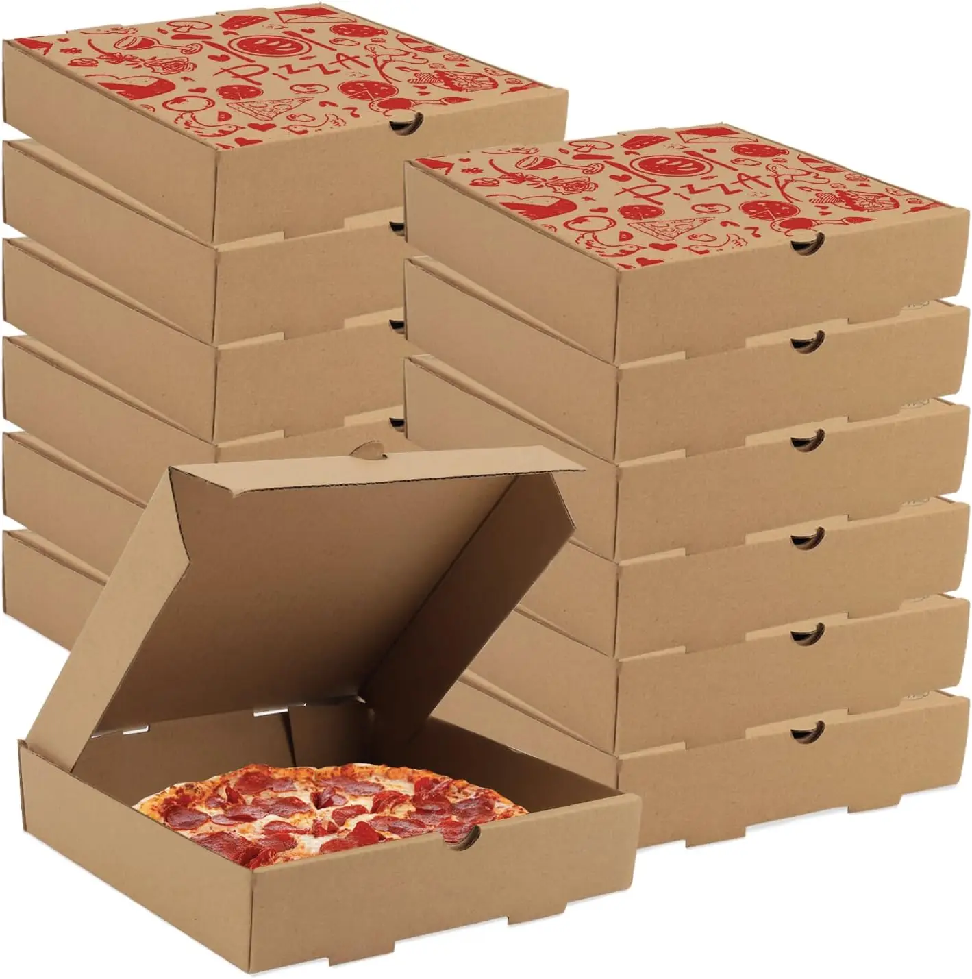 high quality custom logo kraft paper pizza box packaging custom printed pizza boxes hot sale pizza corrugated carton box