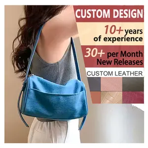 Guangzhou Manufacturer Oem High Quality Female Fashion Handbag Women Hand Bags Denim Shoulder Bag