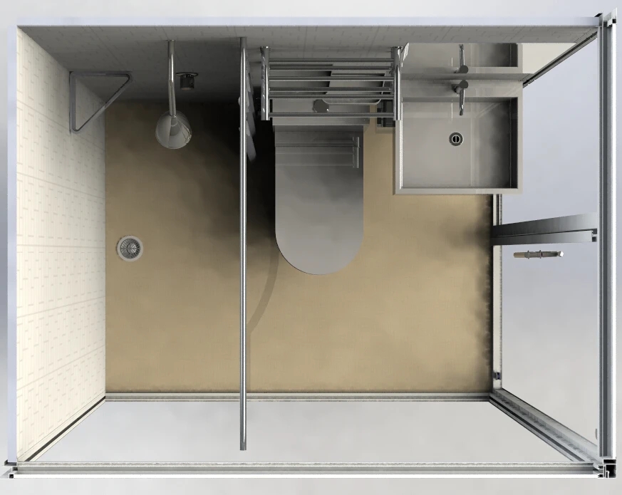 Luxury Prefab Modern  SMC1216 Unit All in One Designed Bathroom Pod