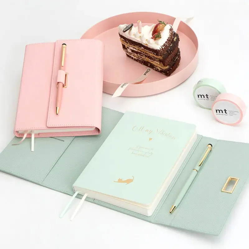 2023 A5 Notebook Gift Box Set With Pen Beautiful Leather Diary Notebook Planner For Girls Creative Notepad Stationery