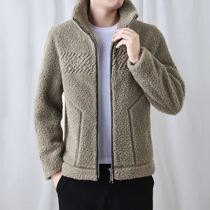 Street Wear Fashionable Warm Male Autumn Winter Polyester Wool Jacket Leisure Comfortable Men's Wool Blend Jacket