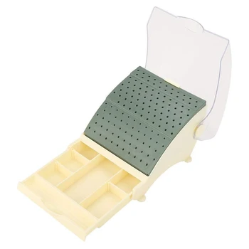 142 Holes Dental Burs Holder Block Stand Disinfection Case with Pull Out Drawer