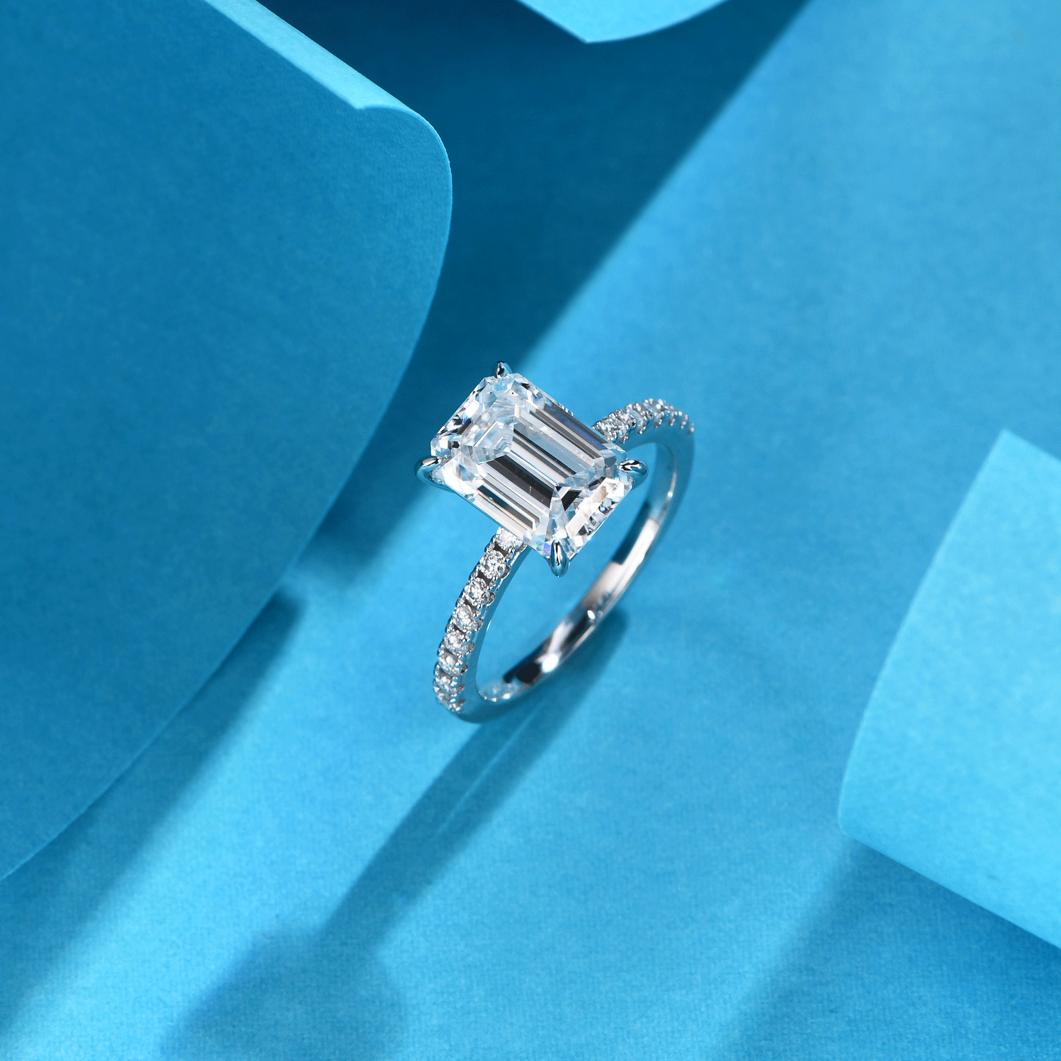 ATTA GEMS Moissanite Engagement Rings 925 Silver Bands