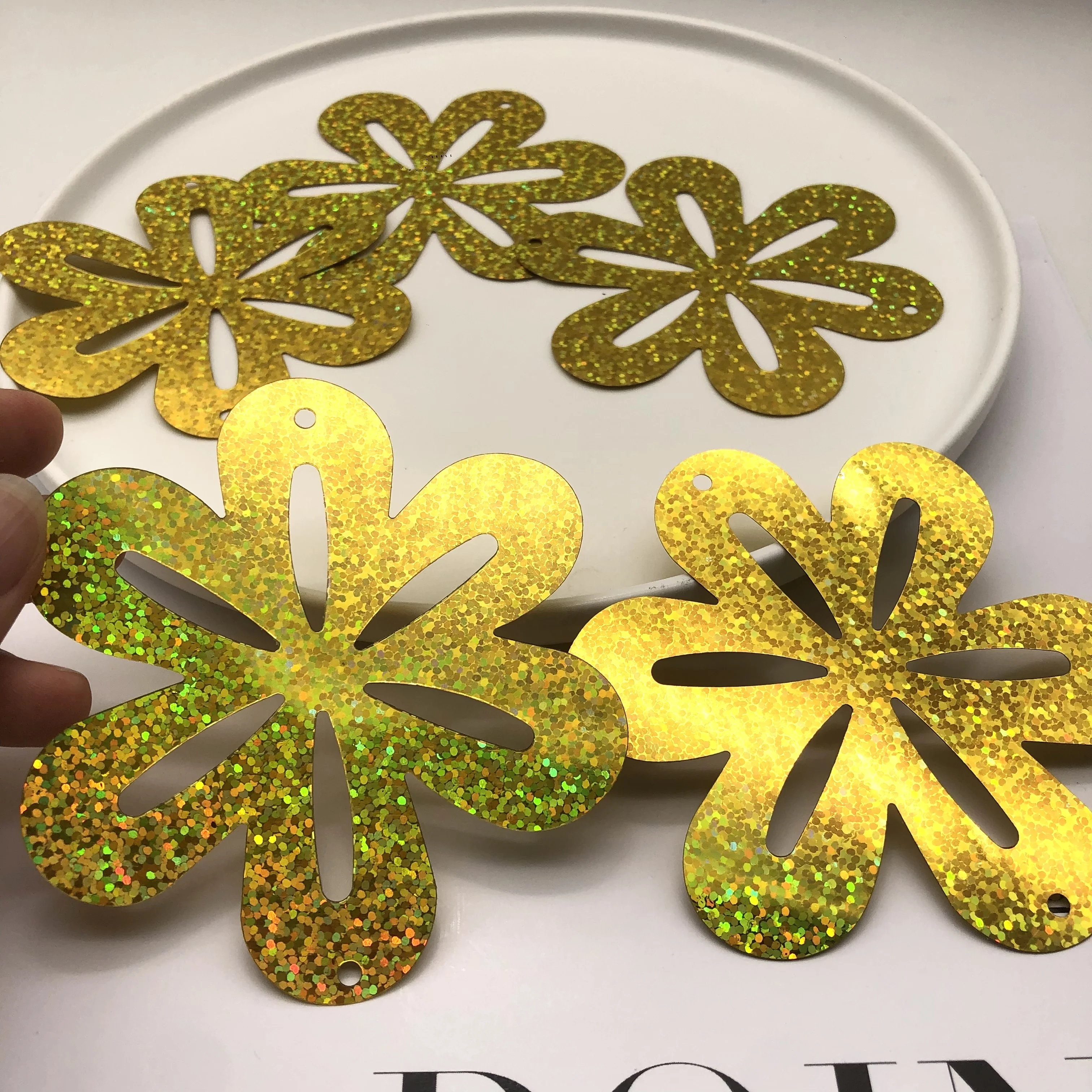 Оптовая продажа, пайетки из ПВХ с большими блестками, 60 мм, для аксессуаров для одежды