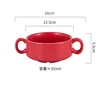 Taza pequeña para sopa con doble asa - rojo brillante