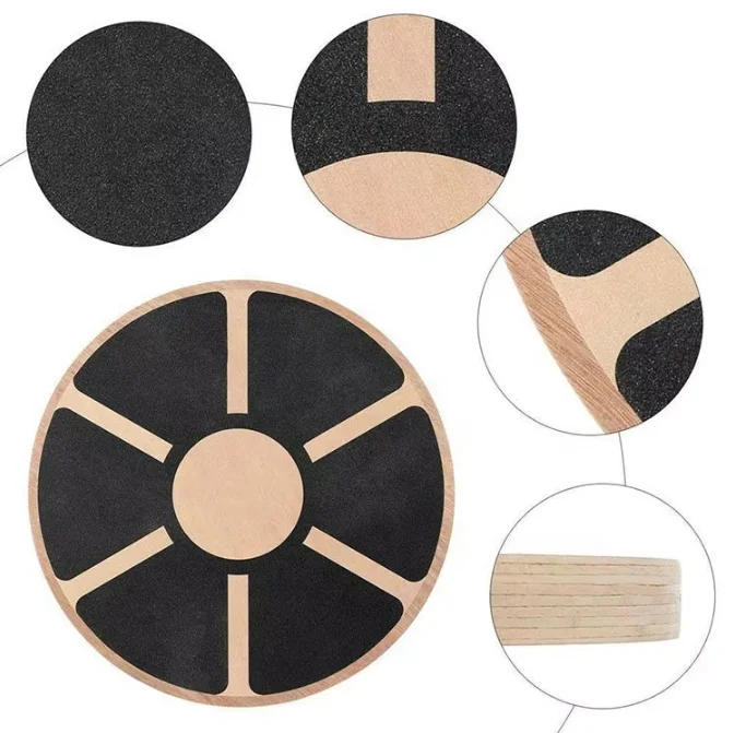 ICAN ICA021 Fitness Yoga Exercise Balance Trainer Round Wooden Wobble Hover product detail 2