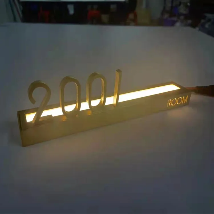 Индивидуальный номер для гостиничной компании, декоративный номер, номер дома, знак, табличка из нержавеющей стали, светодиодный светильник