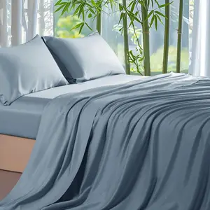 Wholesale Customized Size  Natural Soft Cooling Bamboo Duvet Cover 100% Organic Bamboo Bed Sheets