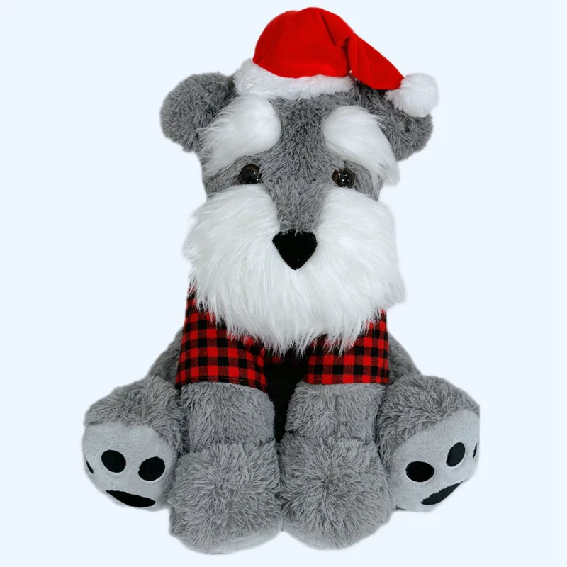 Soft Cute Plush Stuffed Animal Toy for Kids Christmas Schnauzer