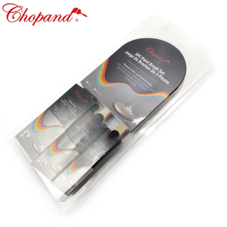 Chinese Style Different Length Rubber Handle Paint Brush Set