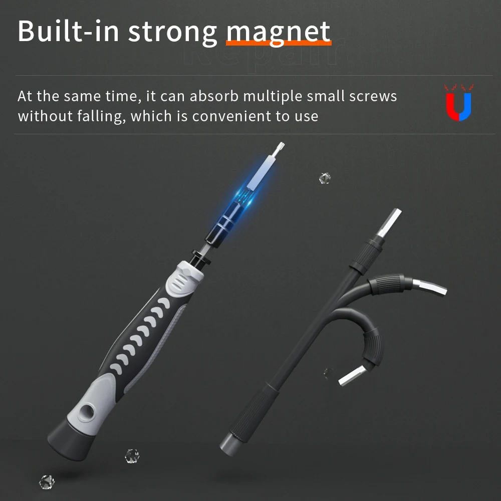 Kingsdun Screwdriver Set 130 in 1 Portable Magnetic Screwdriver Tool Set with 120Pcs Interchangeable Precise Bits for Computer