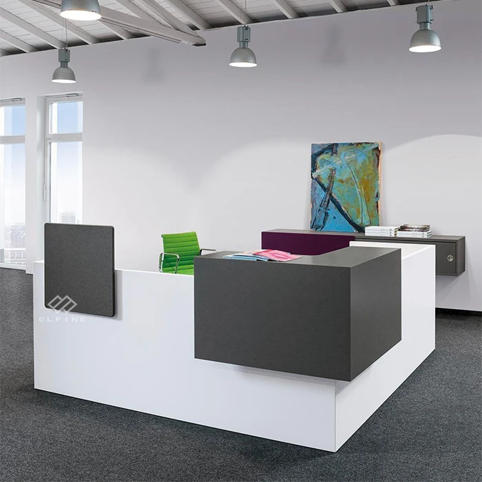 Guangdong Supplier Custom Made Reception Counter Front Desk Design Airport Information Counter