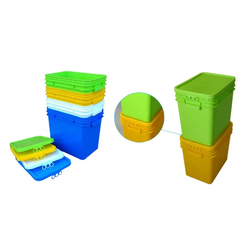 Lot De 10 Seaux Plastique 1,5 L Avec Couvercle – Hermétiques, Empilables, Alimentaires