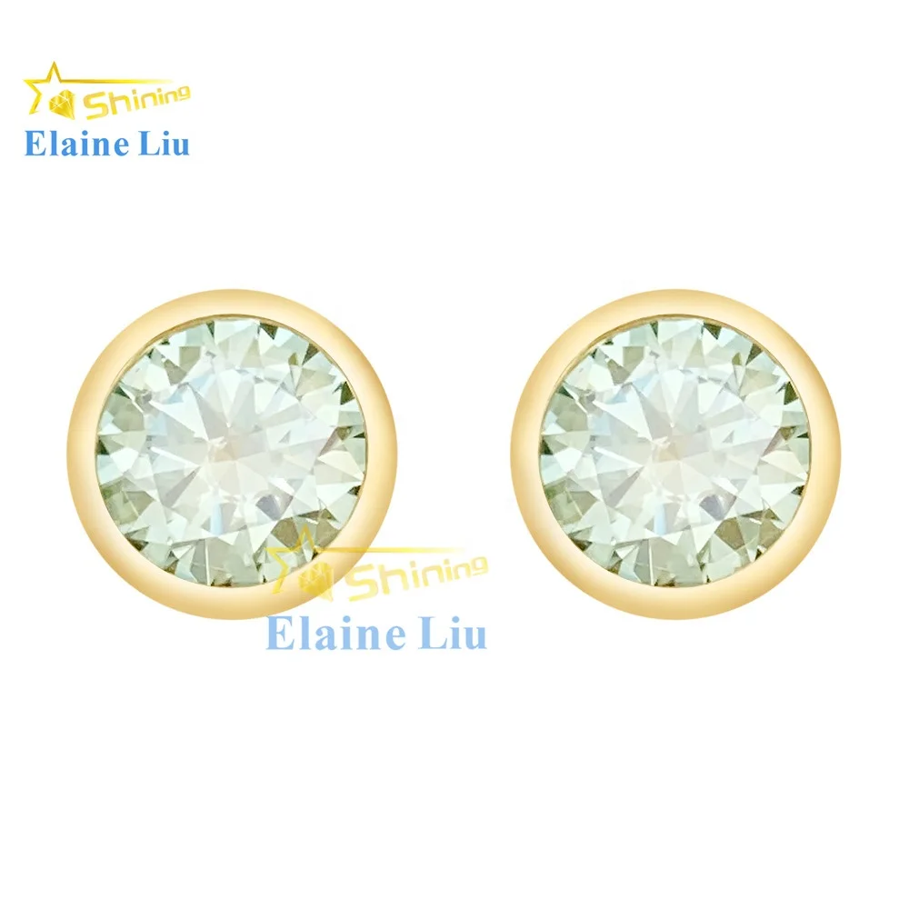 Fashion Jewelry Custom Diamond Luxury Women Jewelry Sterling Silver Vvs Moissanite Stud Earrings