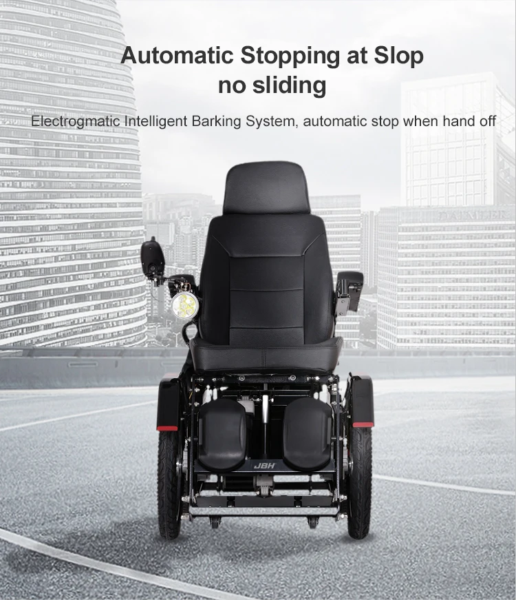 Handicapped stair climbing electric standing wheelchair with joystick controller