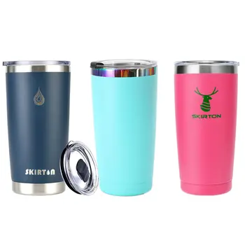 Custom Logo Insulated Travel Mug, Stainless Steel 20oz Tumbler With Slide Lid, Tumbler Cup  Keep Hot and Cold