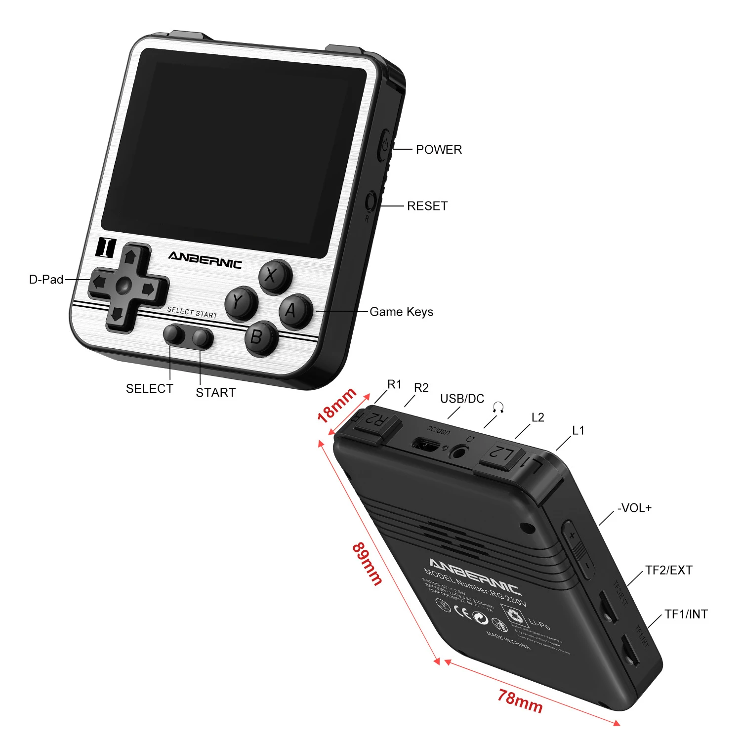 ANBERNIC RG280V Retro Classic Gaming Machine - Open Source