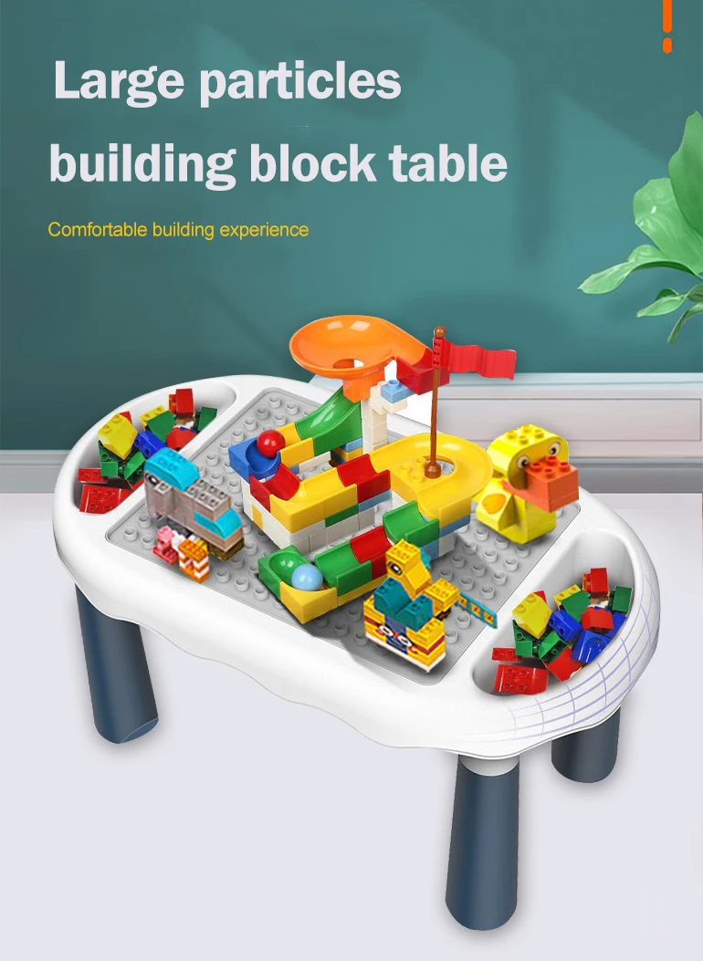 Chengji educational toy new arrival multifunctional building block table 2 in 1 painting baby building block play table set