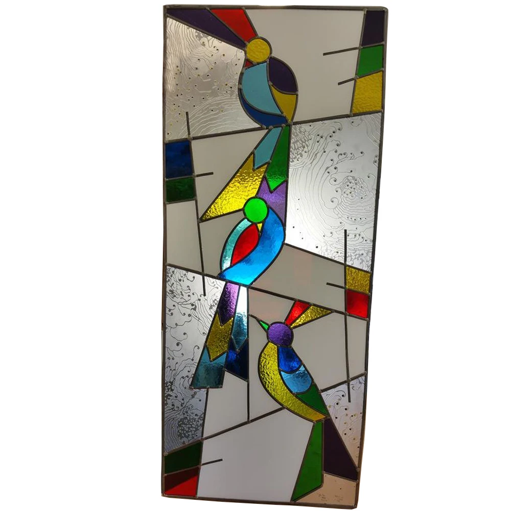humming bird pattern stained glass window art glass