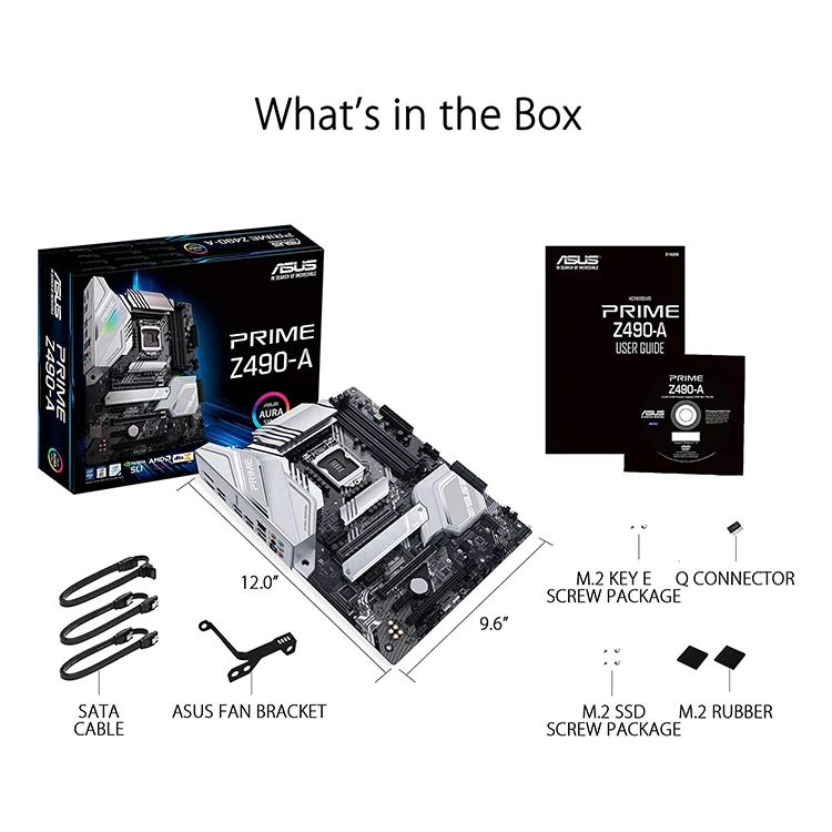 Used ASUS Prime Z490-A ATX Motherboard for Intel 10th Gen CPU