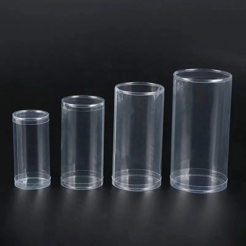 Custom Plastic Cylinder clear Box Transparent Round Tube PVC Packaging with Plastic Lid