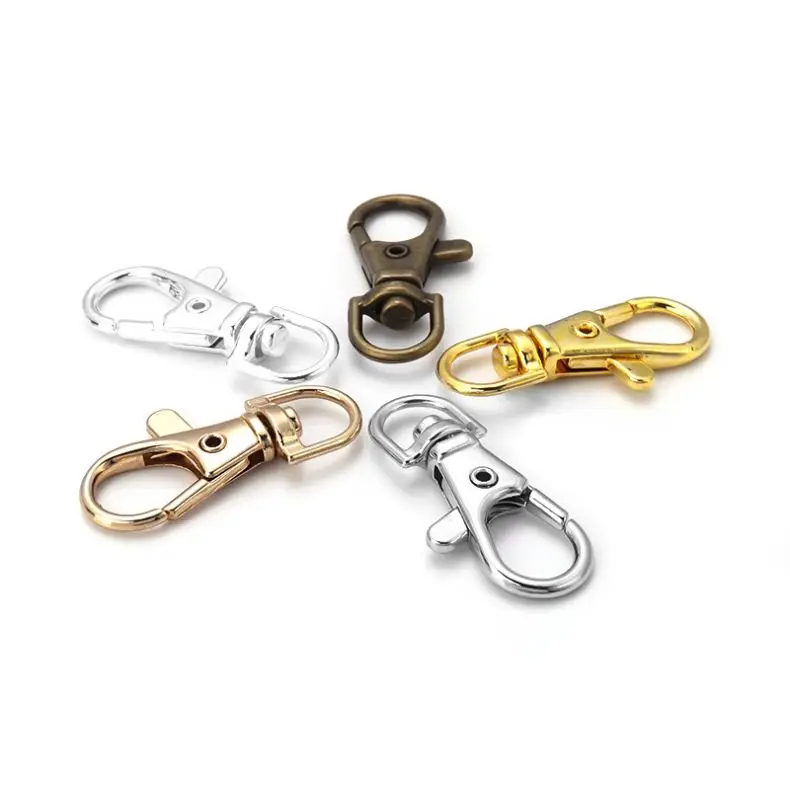 10Pcs/Lot Swivel Lobster Clasp Hooks Keychain Split Key Ring Connector for  Bag Belt Dog Chains DIY Jewelry Making Findings