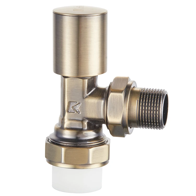 DN15-DN25 presser 1.6Mpa brass chrome Copper plating  Angle manual thermostatic radiator  valve for 