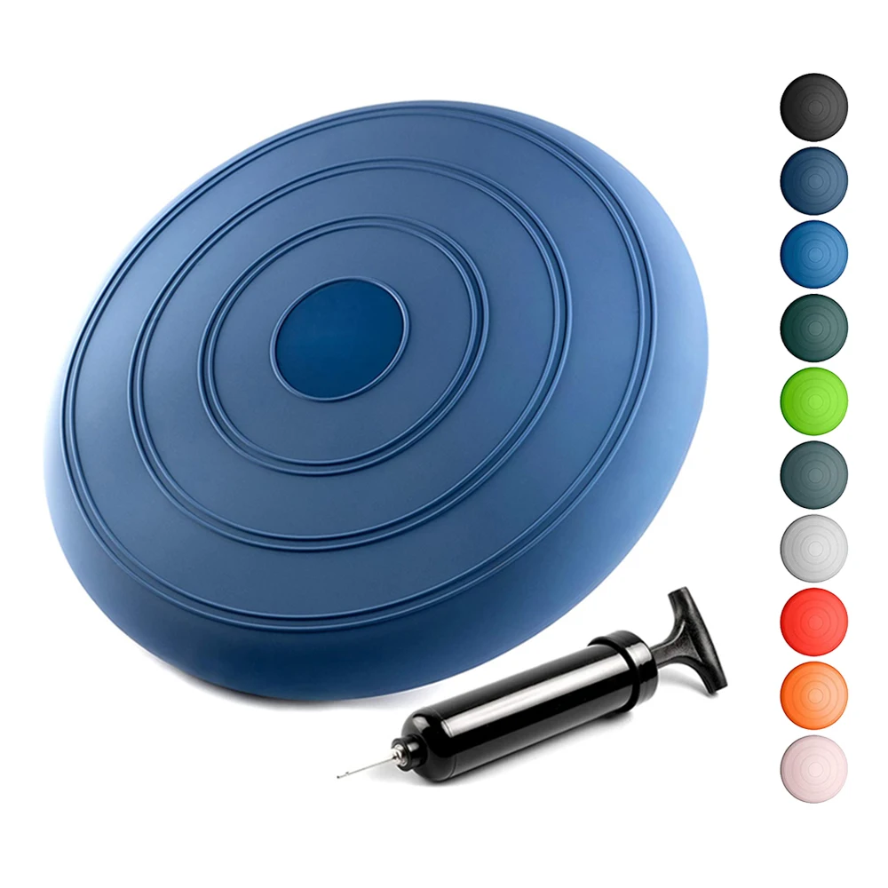 Прямая Заводская поставка, круглый мягкий надувной массажный Балансирующий диск для йоги с бесплатным ручным насосом