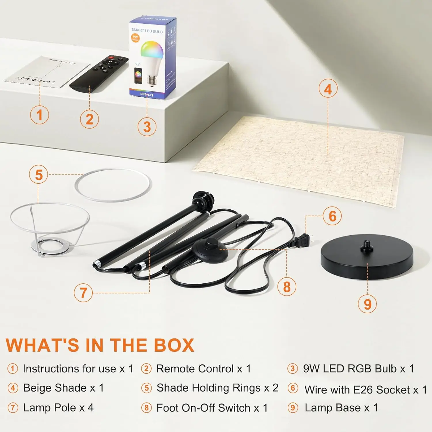 Customized Modern Hotel Led Bedside Colorful Shadal Standing Lamp Glass Lampshade Switch Led Floor Lamp Bedroom Living Room