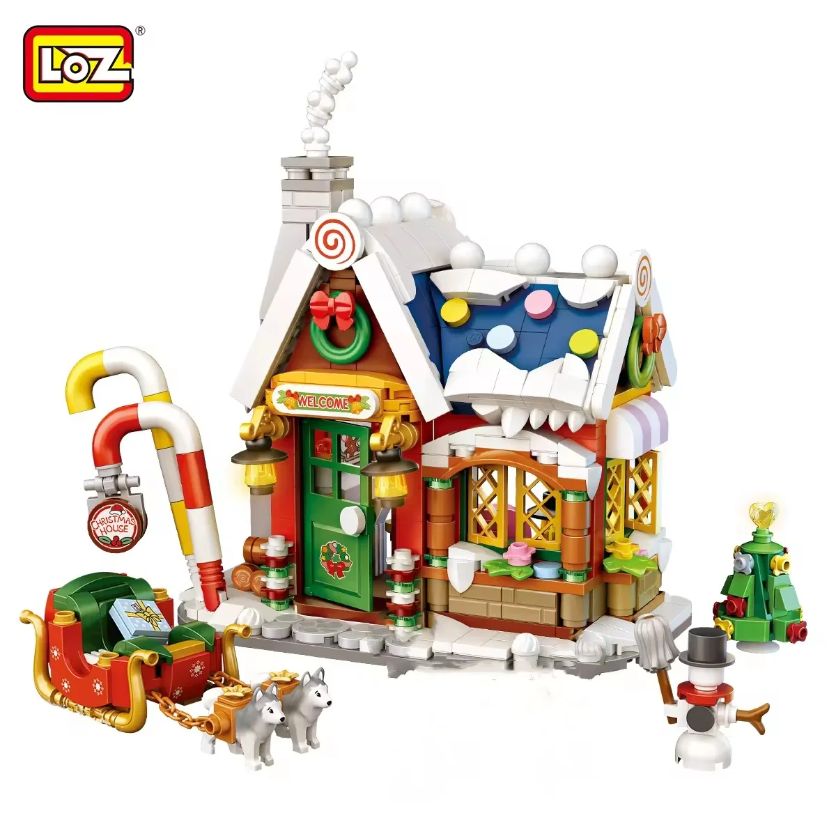 LOZ DIY Mini Building Block Christmas House Plastic Building Brick Toys