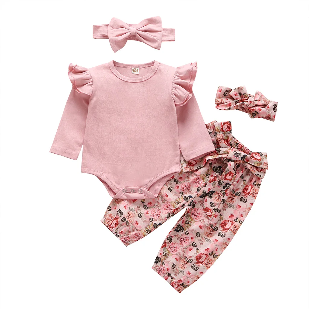 Clothing Set Long Floral Pants Toddler Infant Clothes Set Bady Wear 0 ...