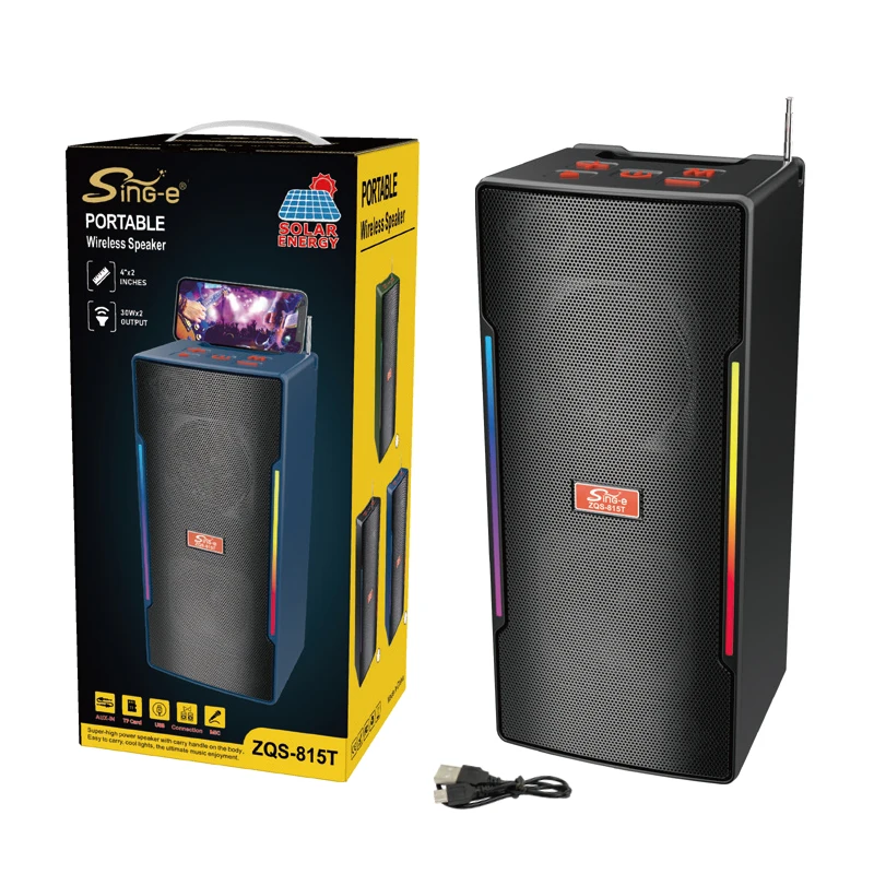 Caixa de Som Portátil Solar ZQS4275 Bluetooth 4