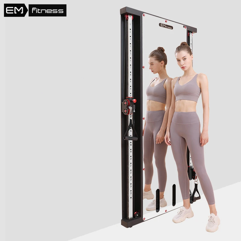 Pull up Bar Strength Training Smart Home Gym Wall Mounted Mirror Cable  Crossover Machine