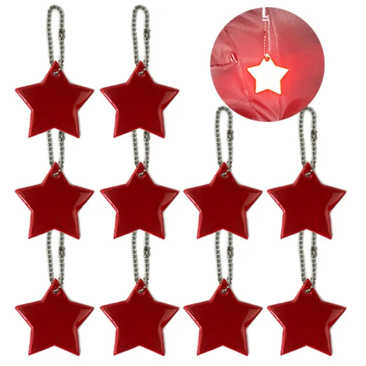 Safety Reflectors Keyrings Stylish Reflective Stars Gear Backpacks Pvc ...