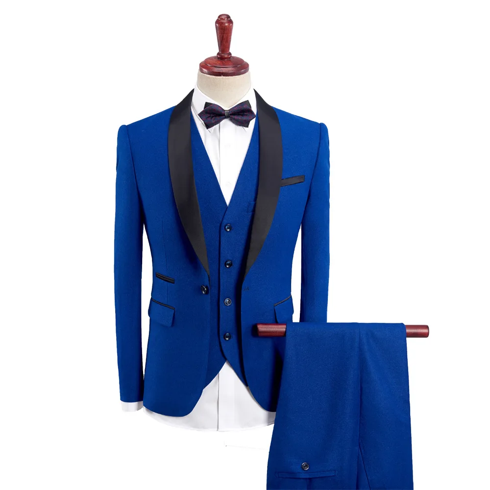 Men's Wedding Suit Custom 2024 Luxury 3piece Men's Solid Color Formal Slimfit Business Office
