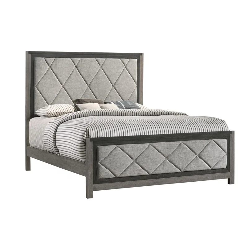 NOVA BBTABA Bed Set Collection Light Gray Color King Size Bed