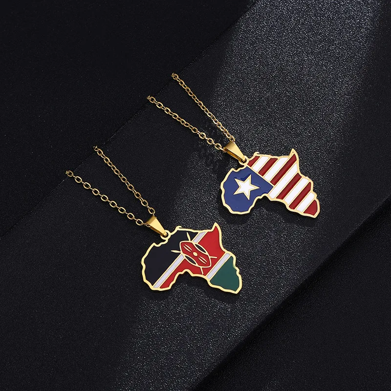 African Map Necklace