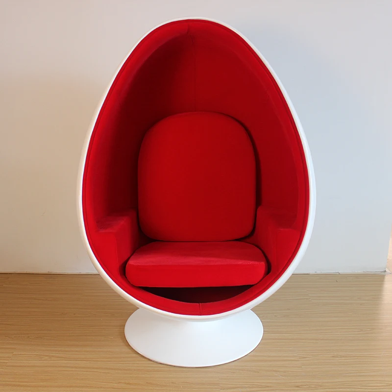 Egg-shaped Pointed Ball Casual Fiberglass Swivel Chair Clubhouse Space ...