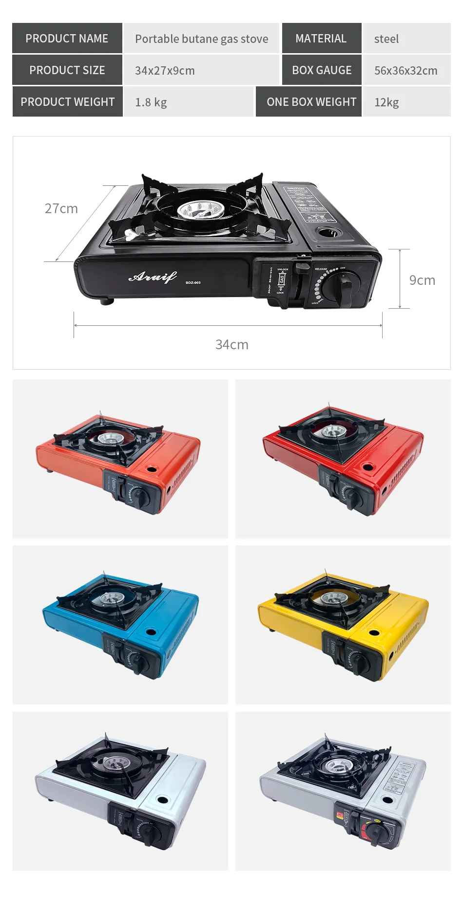 Camp Stove Outdoor Travel Gas Cooktops 2 Burner Stove Mini Portable