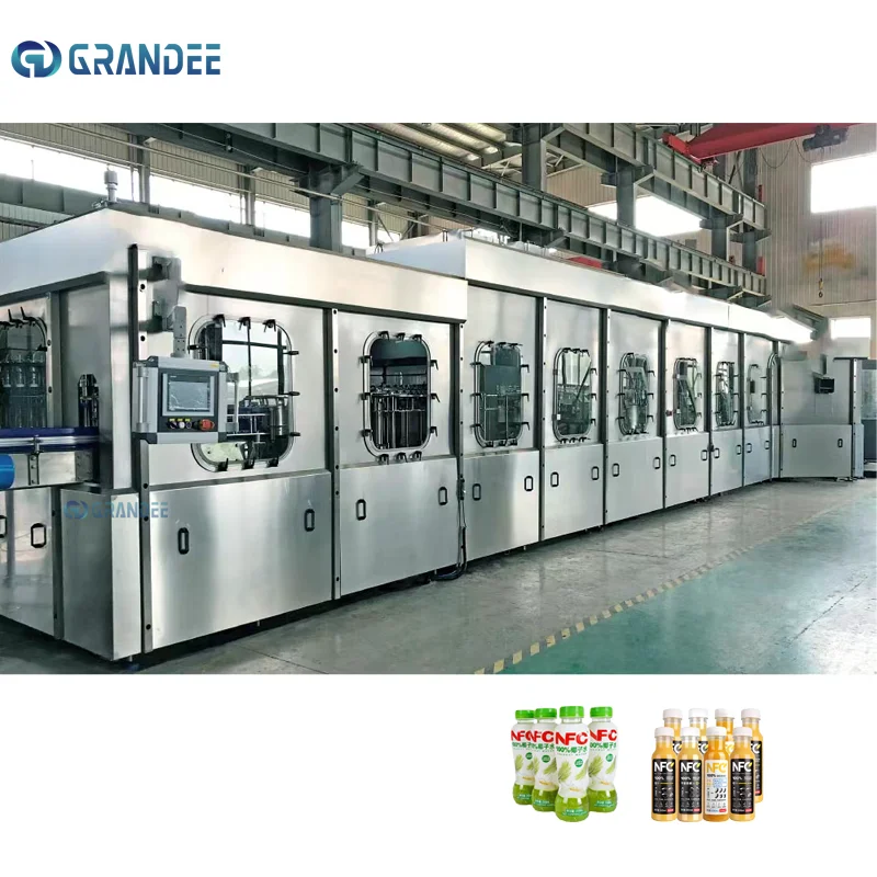 Automatic 5 in 1 fruit juice bottle aseptic cold filling machine production line