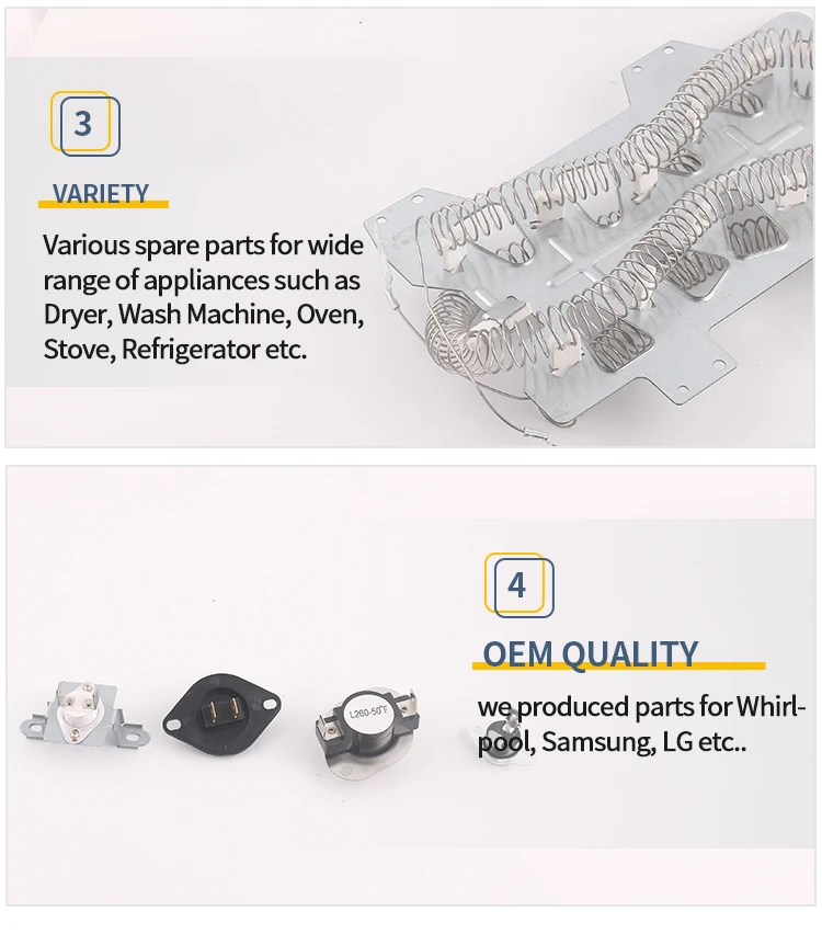 Clothes Dryer Parts DC47-00019A DC96-00887A Thermal Fuse DC32-00007A Thermistor Thermostat DC47-00018A Heat Feature for Dryer manufacture