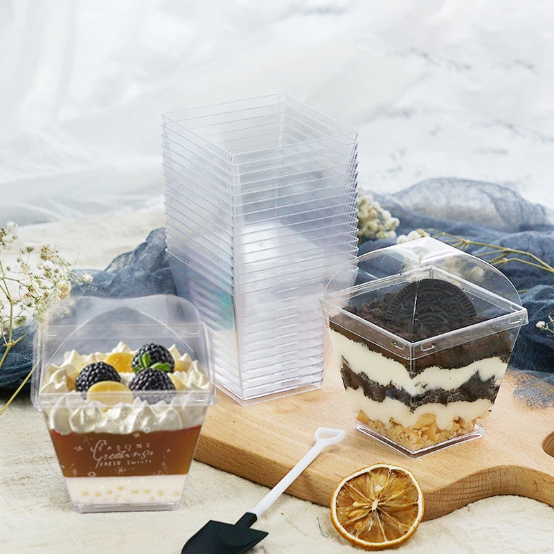 Takeaway Disposable PET Clear Plastic Cup for Cold Drink Jelly Yogurt Mousse Cookies Dessert Bubble Boba Milk Tea Cups