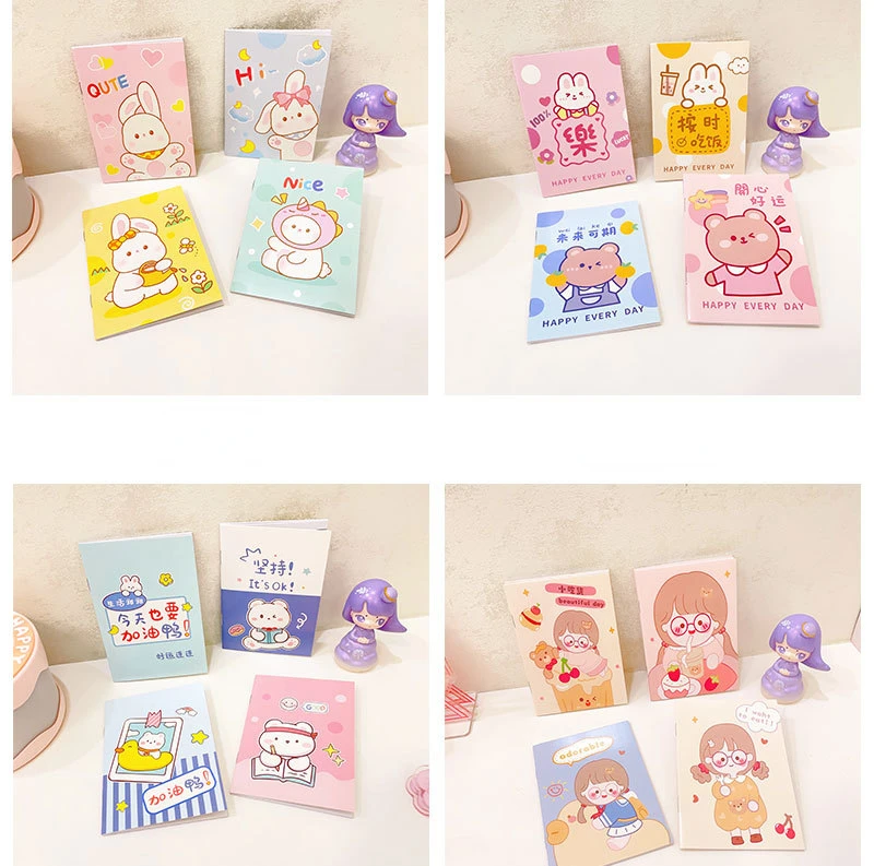 New Korean Cartoon Mini Notebook Cute Notebook Papeleria Mini Notepad E ...